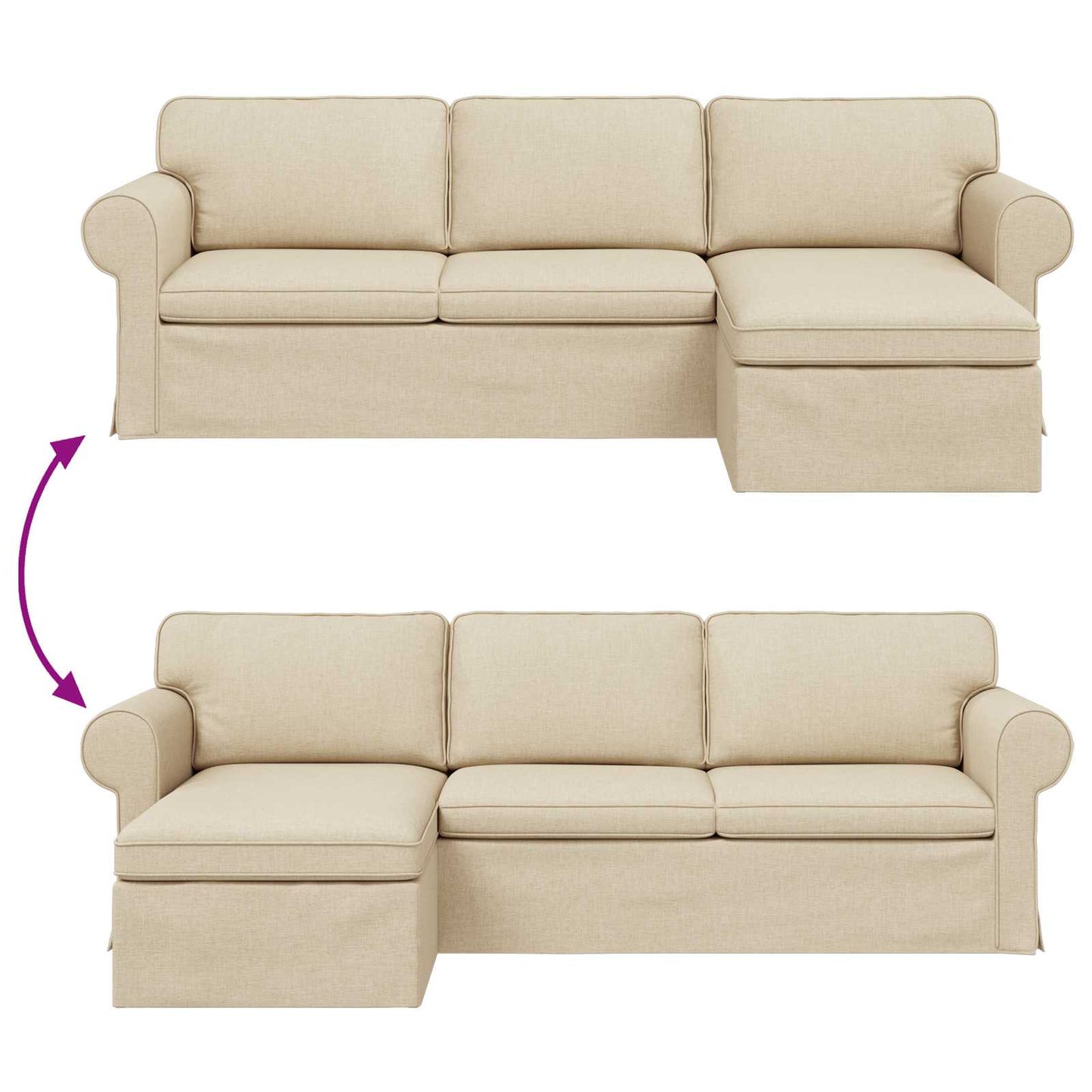 Divano Crema 245 x 138 x 80 cm Tessuto | homemem39