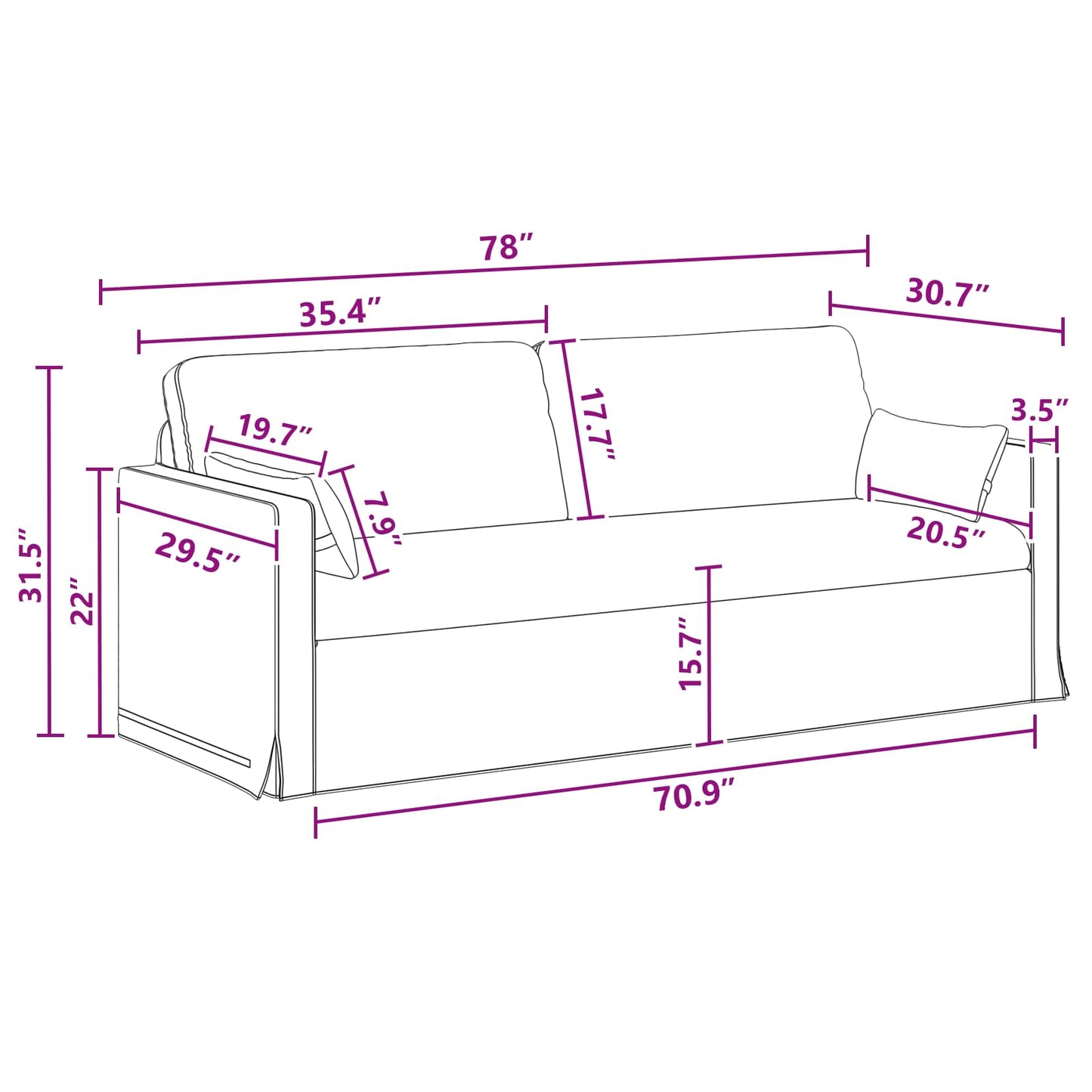Divano Grigio scuro 158 x 78 x 80 cm Tessuto
