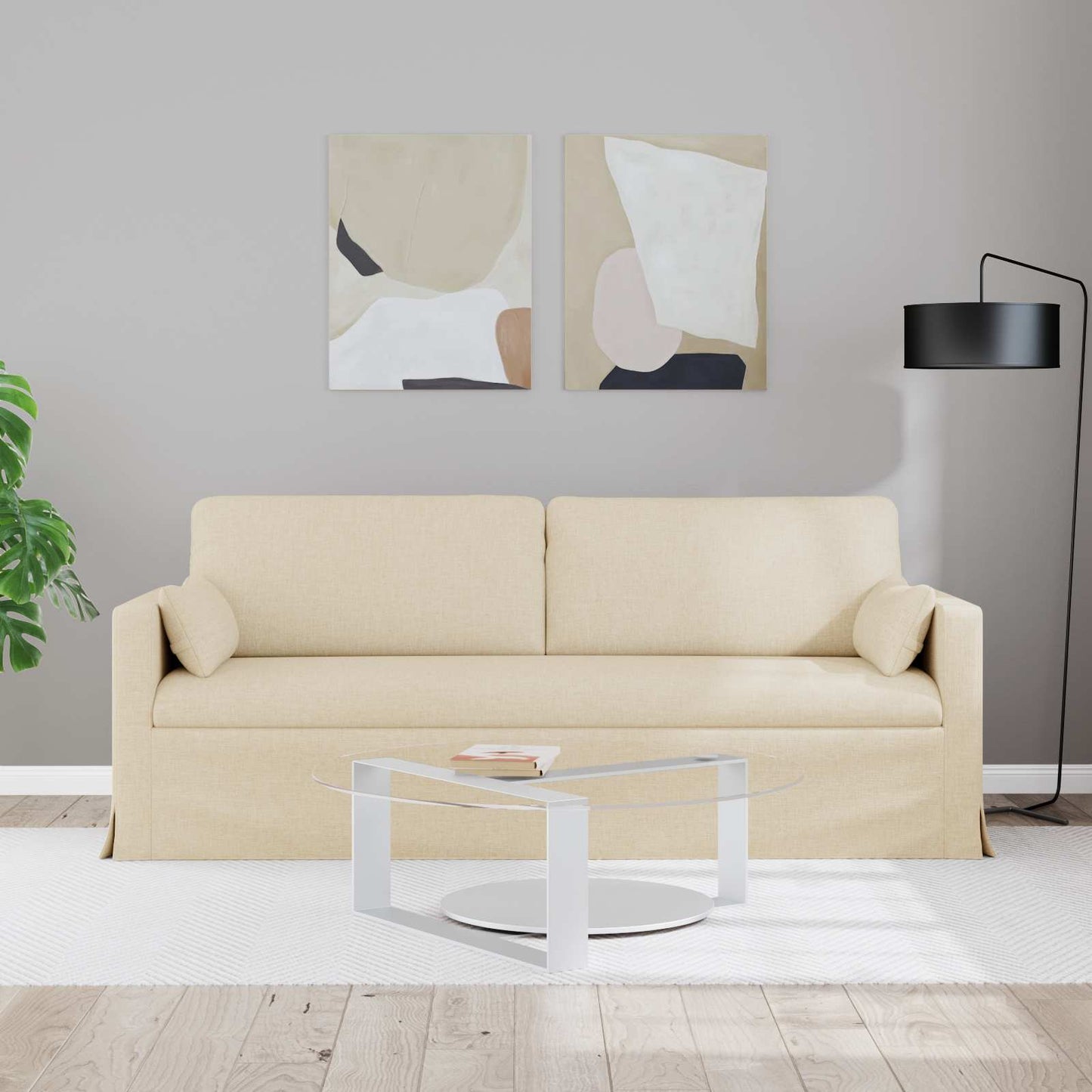 Divano Crema 198 x 78 x 80 cm Tessuto | homemem39