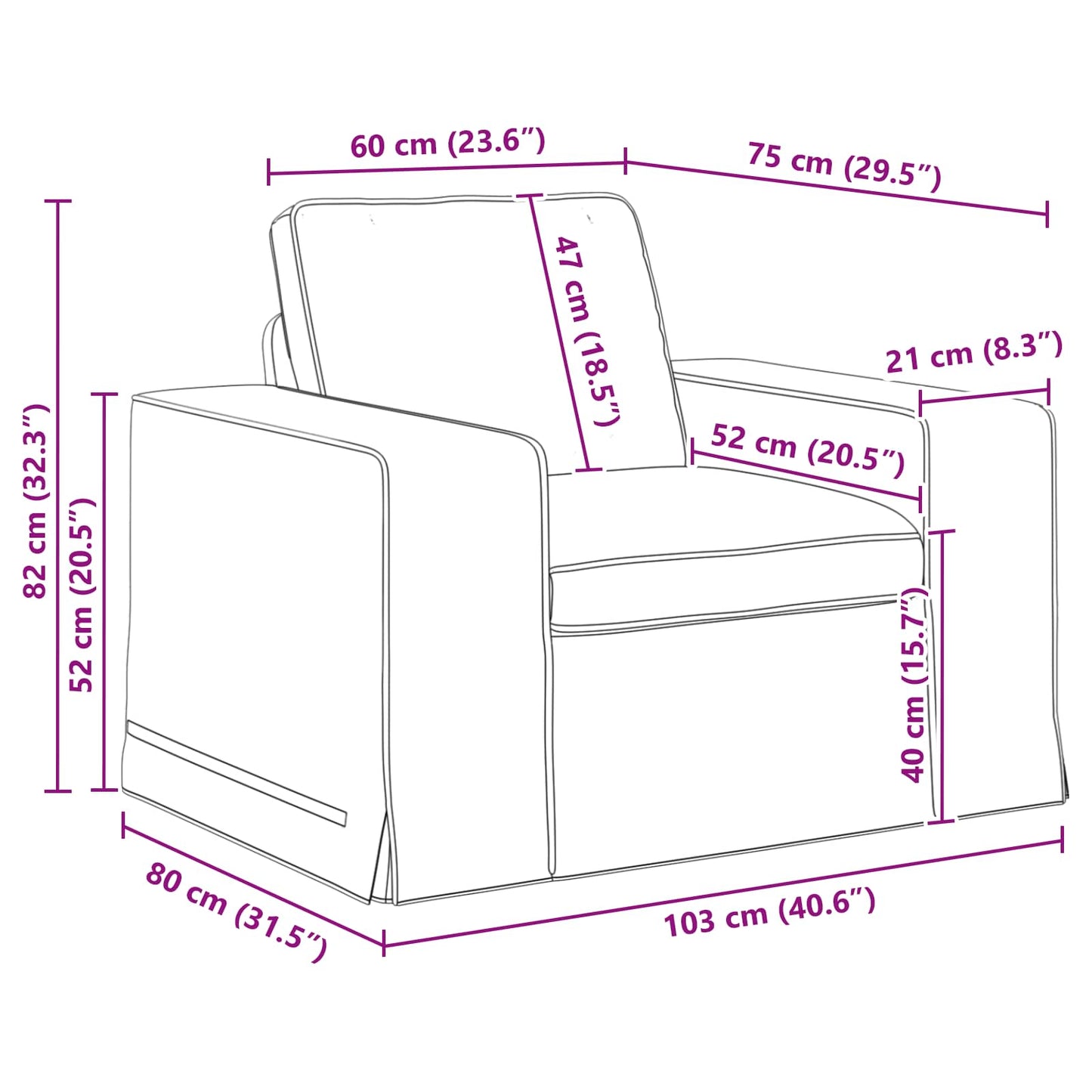 Divano Verde Scuro 103 x 80 x 82 cm Tessuto | homemem39