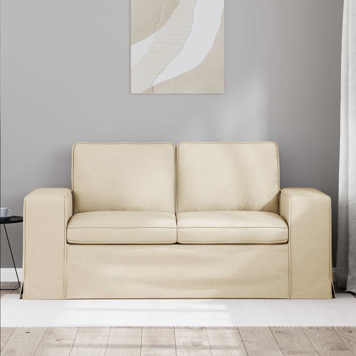 Divano Crema 162 x 80 x 82 cm Tessuto