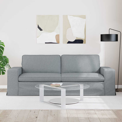 Divano Grigio chiaro 222 x 80 x 82 cm Tessuto