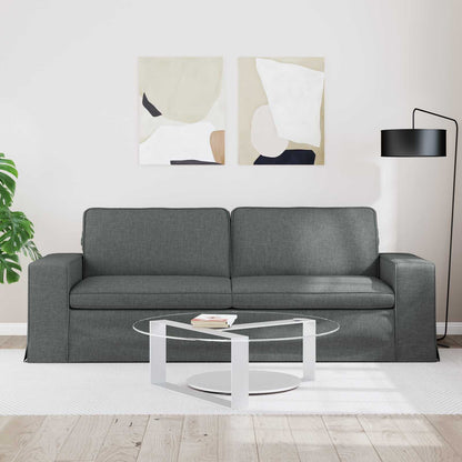 Divano Grigio scuro 222 x 80 x 82 cm Tessuto | homemem39