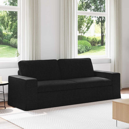 Divano Nero 222 x 80 x 82 cm Tessuto