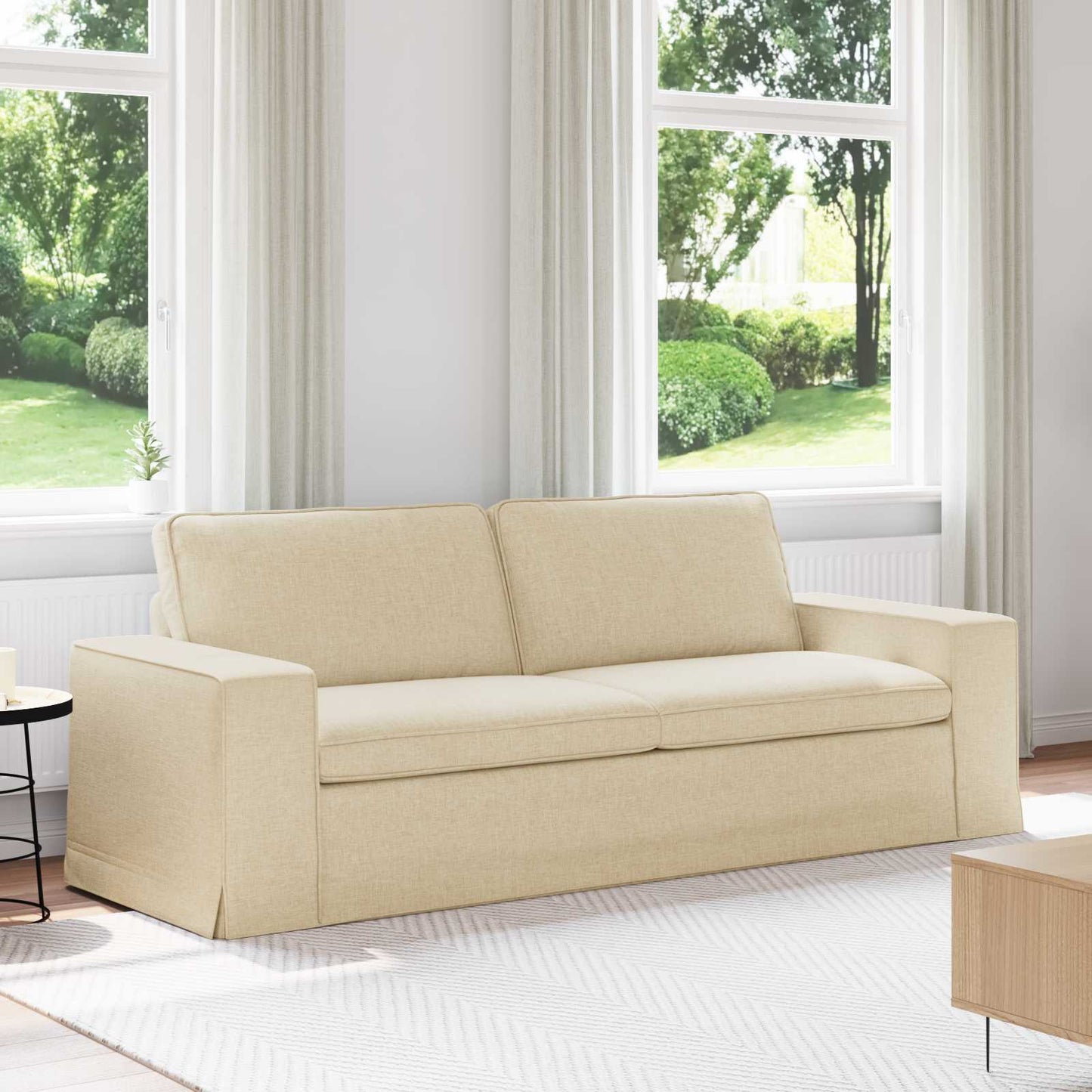 Divano Crema 222 x 80 x 82 cm Tessuto