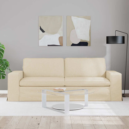 Divano Crema 222 x 80 x 82 cm Tessuto
