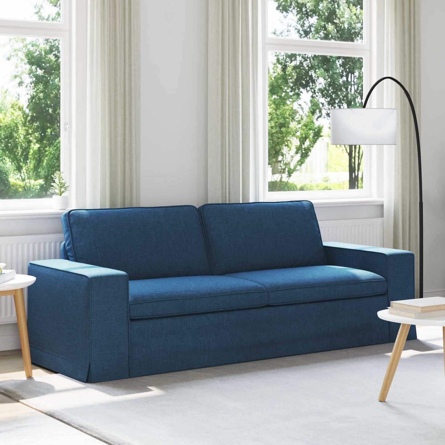 Divano Blu 222 x 80 x 82 cm Tessuto