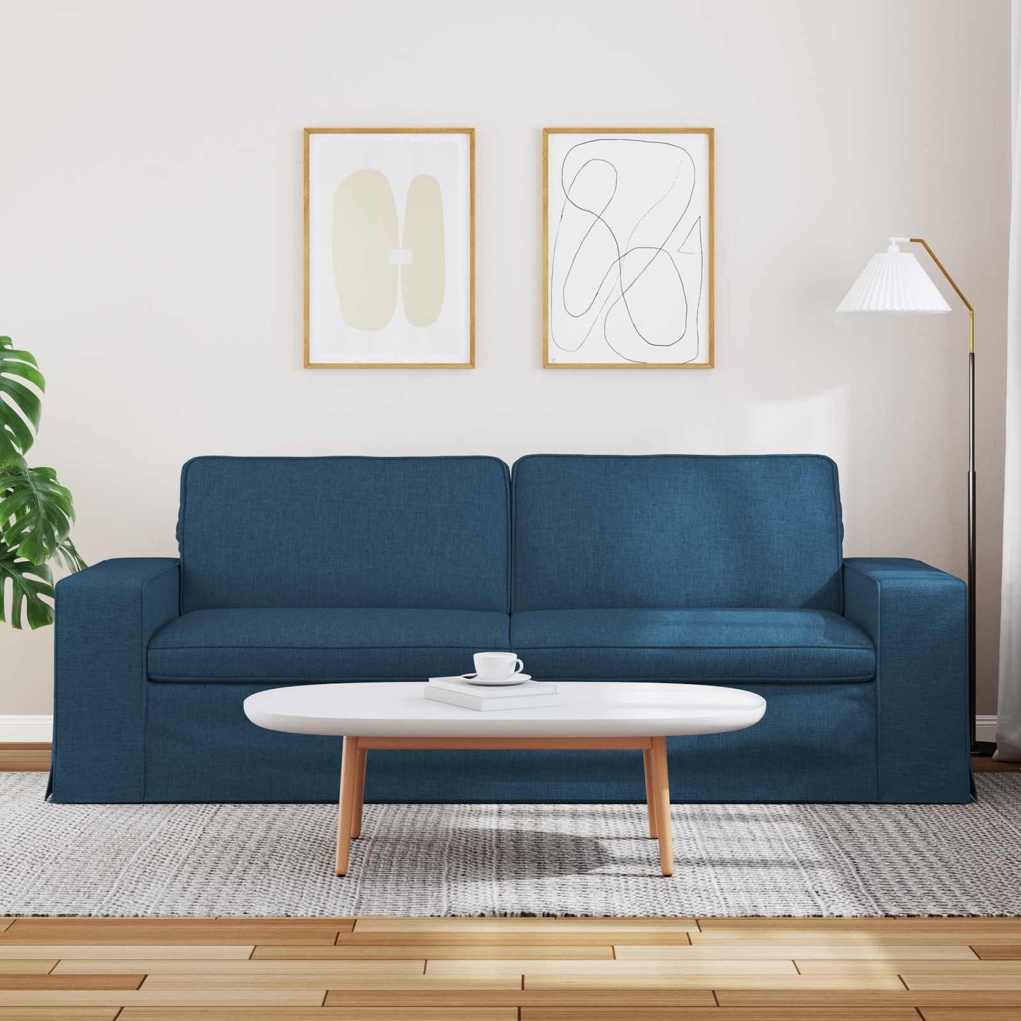 Divano Blu 222 x 80 x 82 cm Tessuto