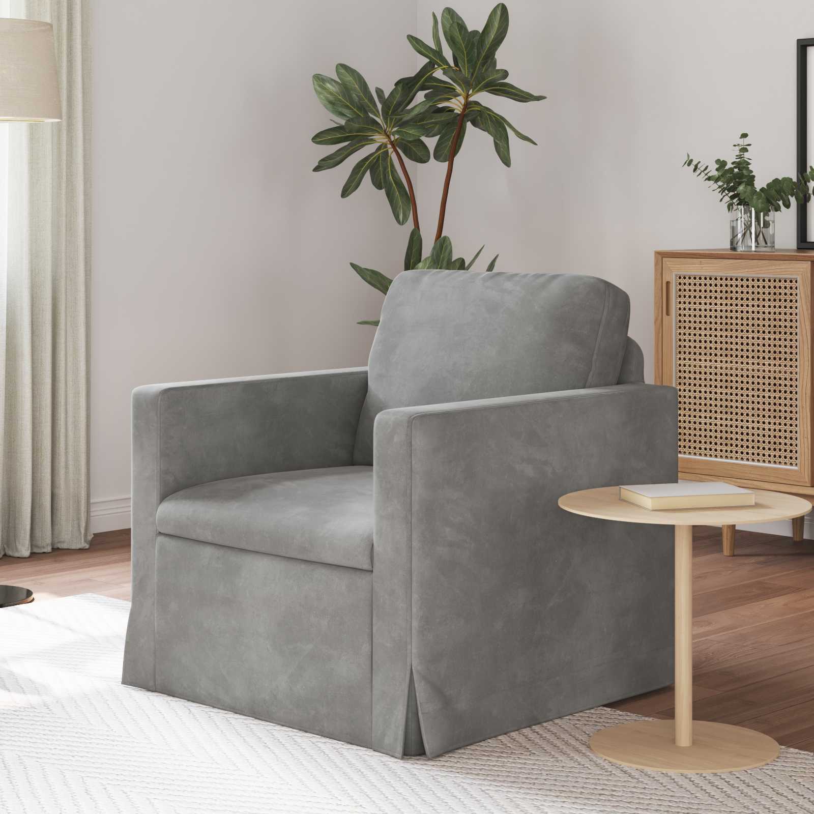 Divano Grigio chiaro 78 x 78 x 80 cm Velluto | homemem39