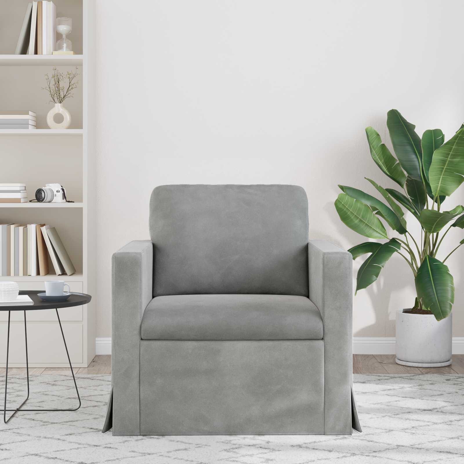 Divano Grigio chiaro 78 x 78 x 80 cm Velluto | homemem39