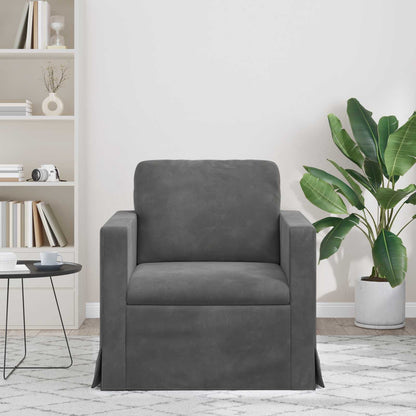 Divano Grigio scuro 78 x 78 x 80 cm Velluto