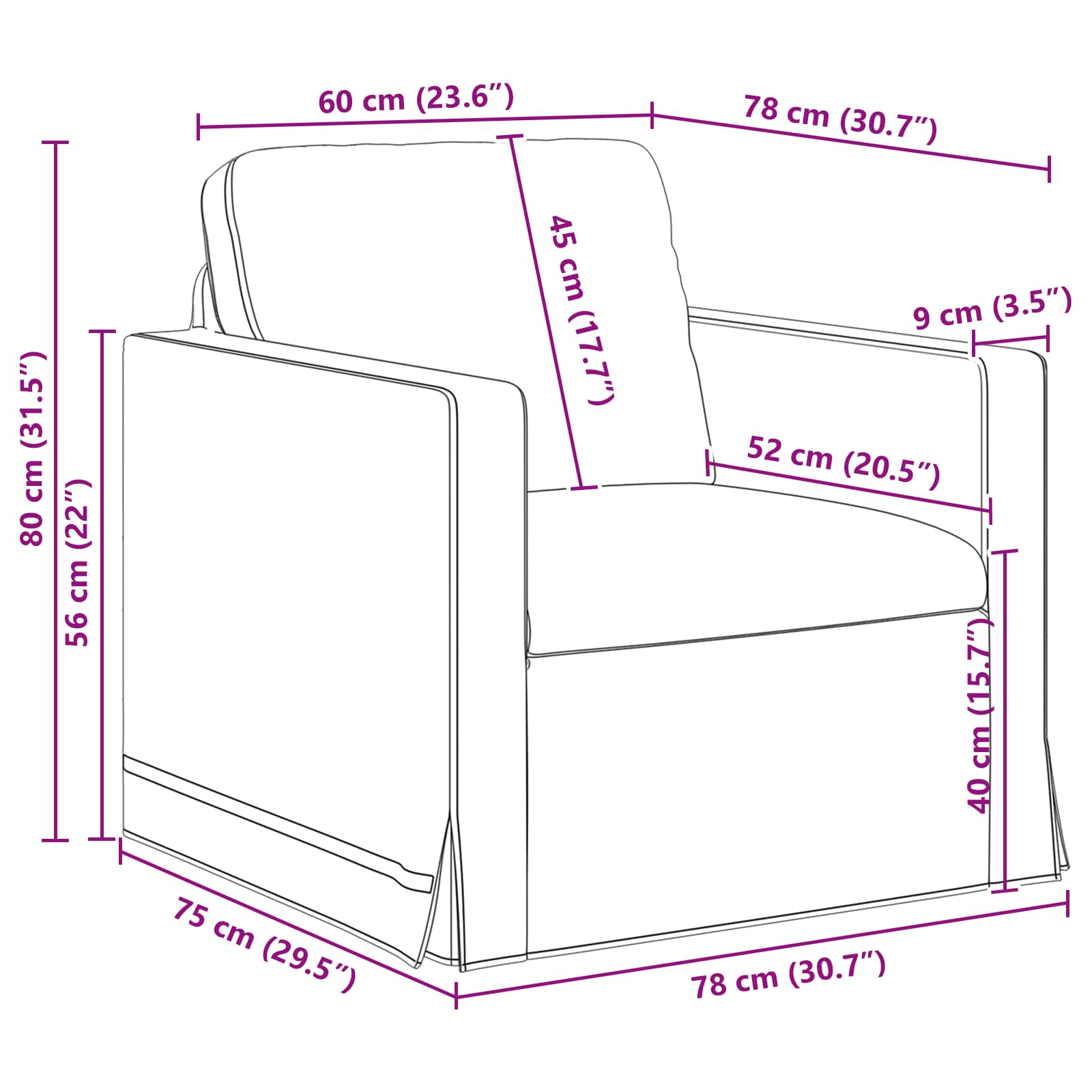 Divano Verde Scuro 78 x 78 x 80 cm Velluto | homemem39