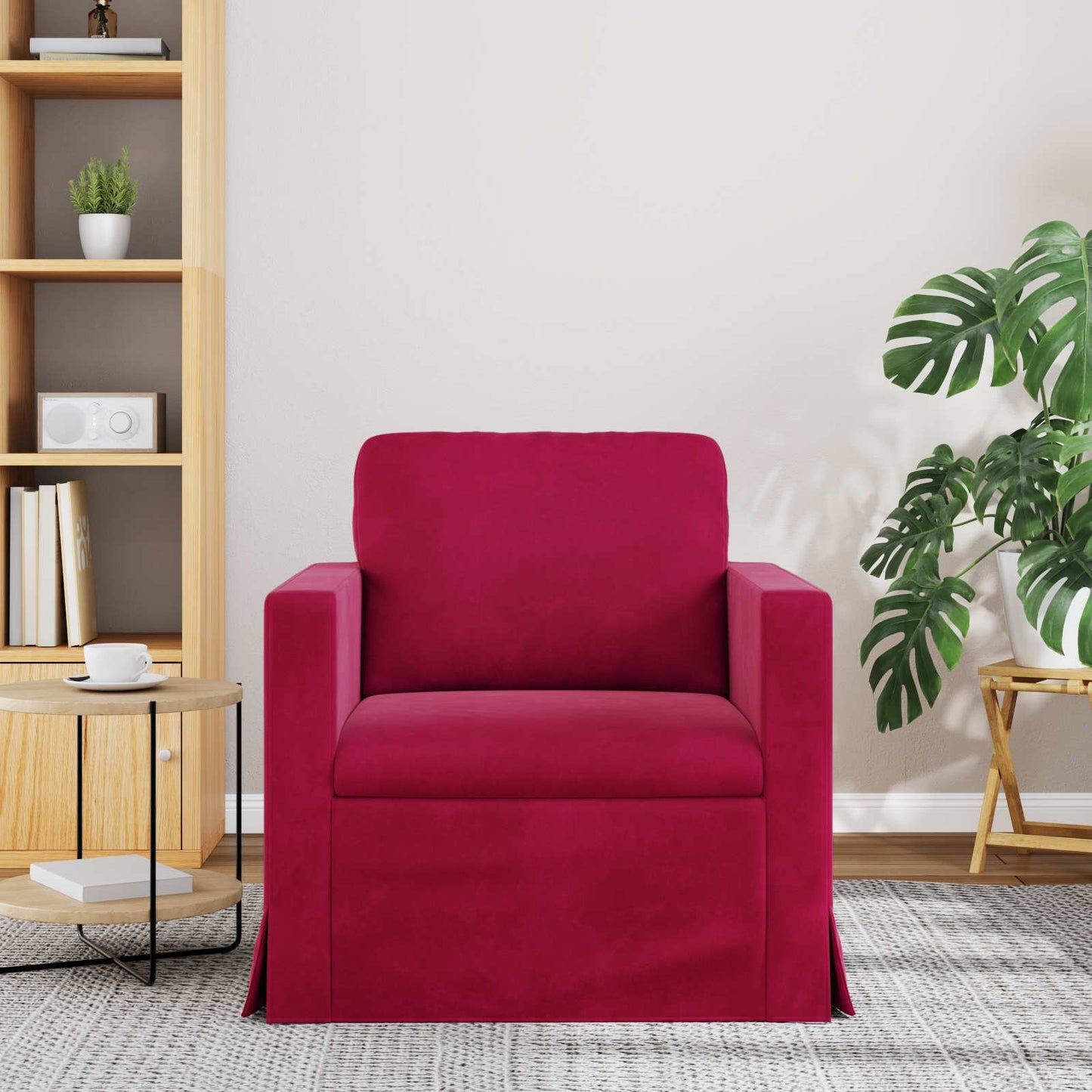 Divano Rosso Vino 78 x 78 x 80 cm Velluto