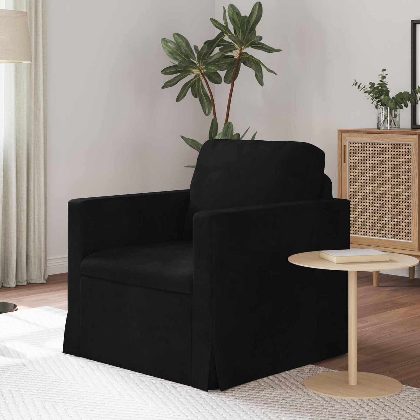 Divano Nero 78 x 78 x 80 cm Velluto