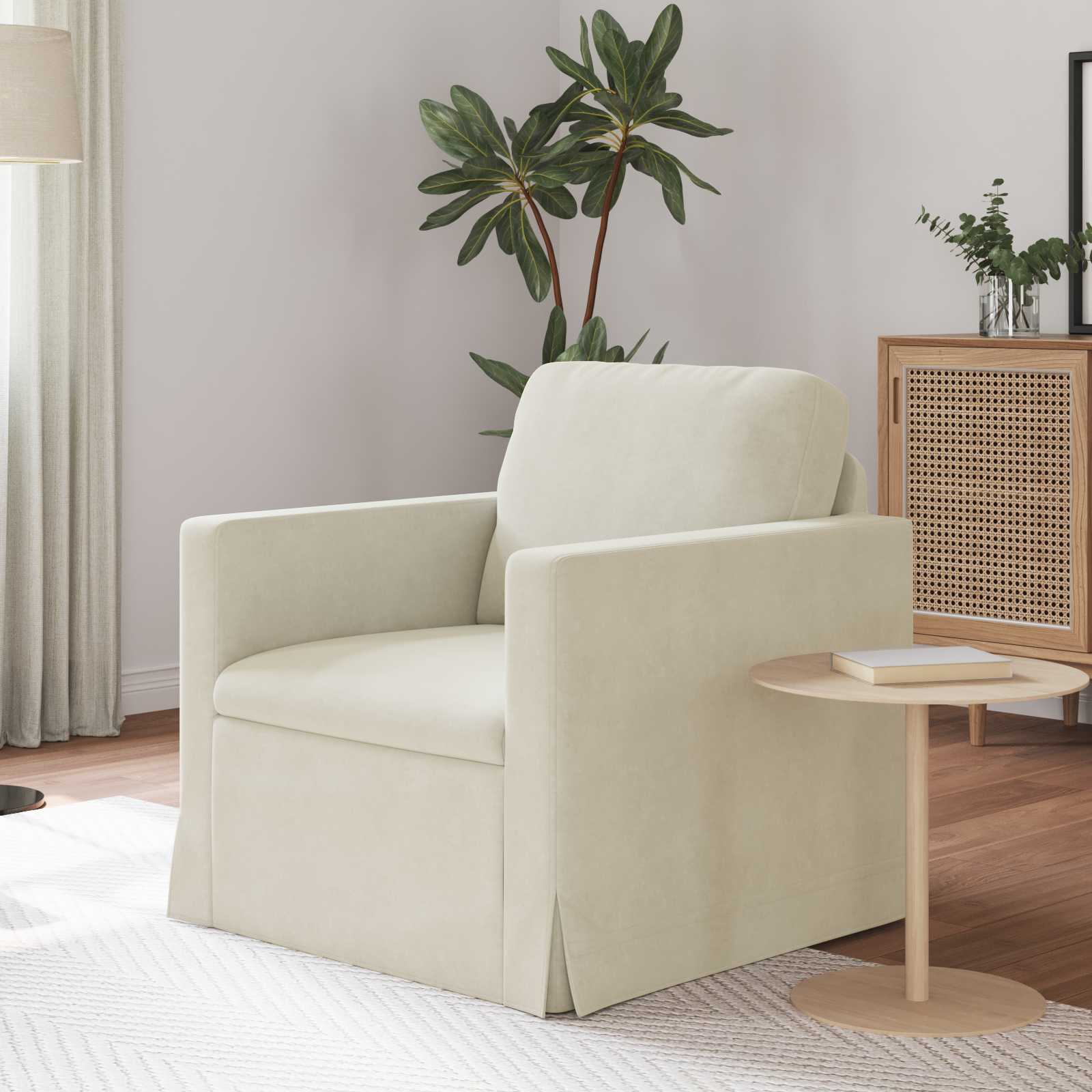 Divano Crema 78 x 78 x 80 cm Velluto | homemem39