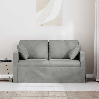 Divano Grigio chiaro 138 x 78 x 80 cm Velluto
