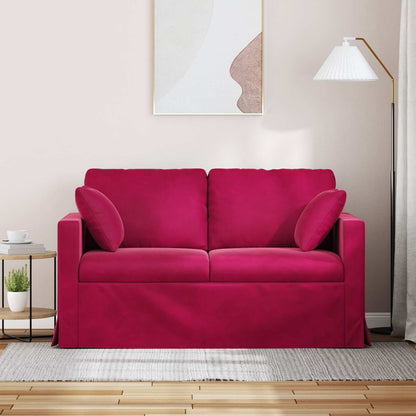 Divano Rosso Vino 138 x 78 x 80 cm Velluto | homemem39