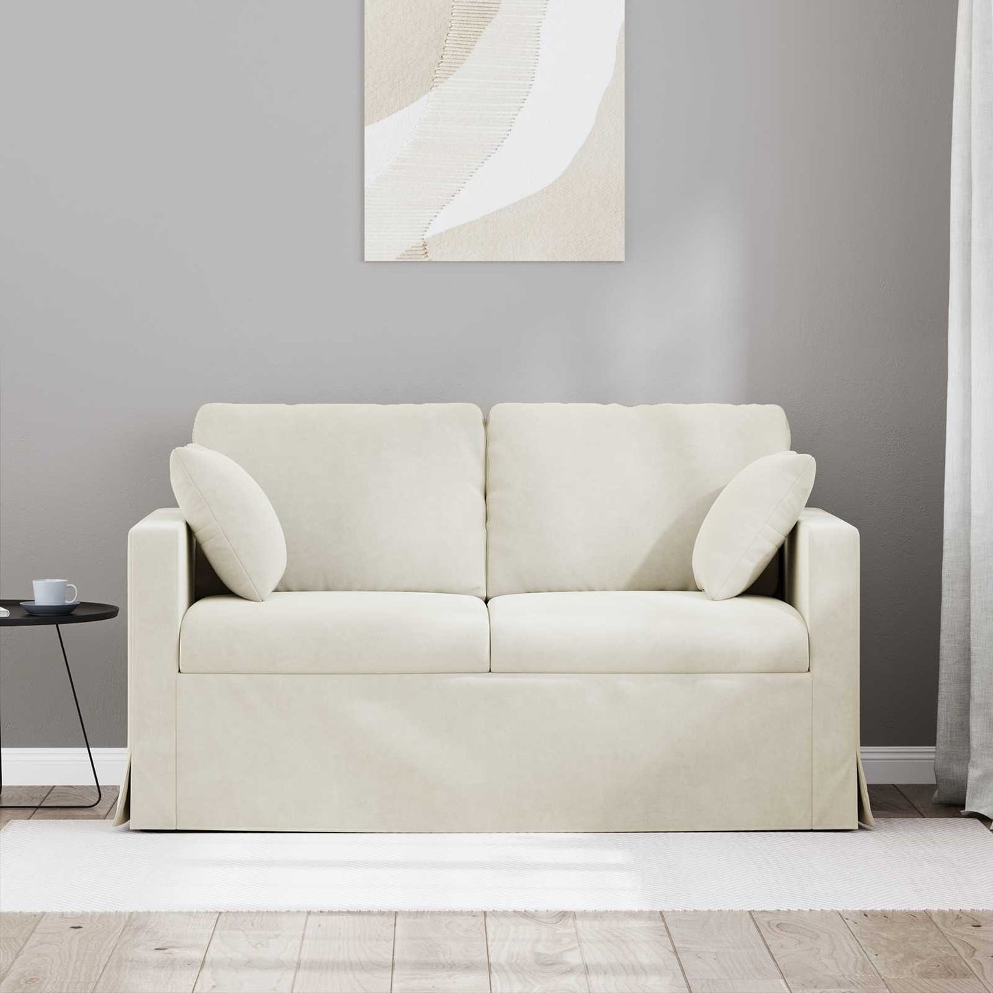 Divano Crema 138 x 78 x 80 cm Velluto | homemem39