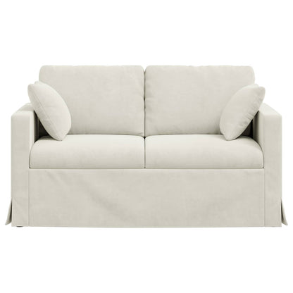 Divano Crema 138 x 78 x 80 cm Velluto | homemem39