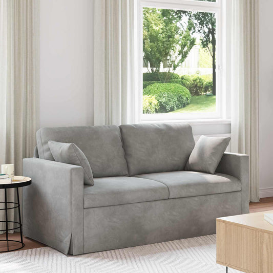 Divano Grigio chiaro 158 x 78 x 80 cm Velluto | homemem39