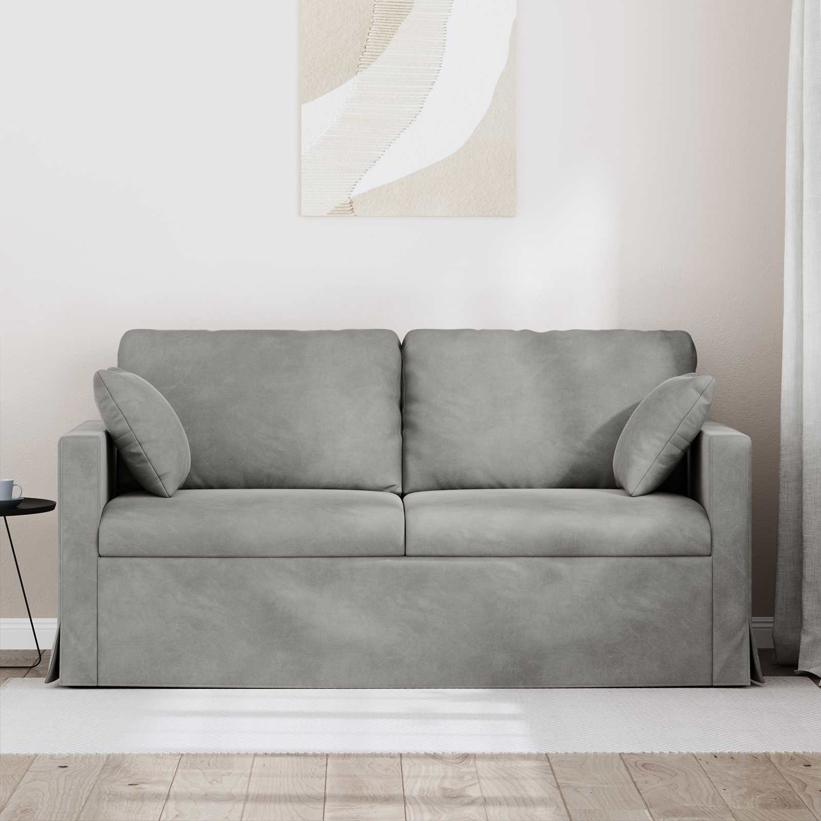 Divano Grigio chiaro 158 x 78 x 80 cm Velluto | homemem39