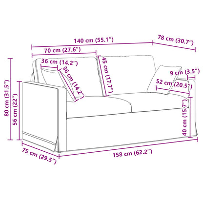 Divano Grigio chiaro 158 x 78 x 80 cm Velluto | homemem39