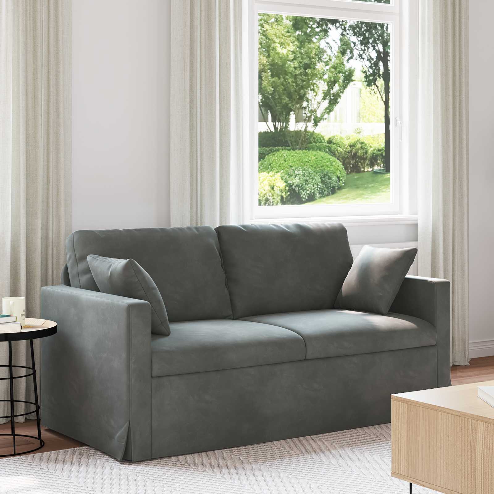 Divano Grigio scuro 158 x 78 x 80 cm Velluto | homemem39
