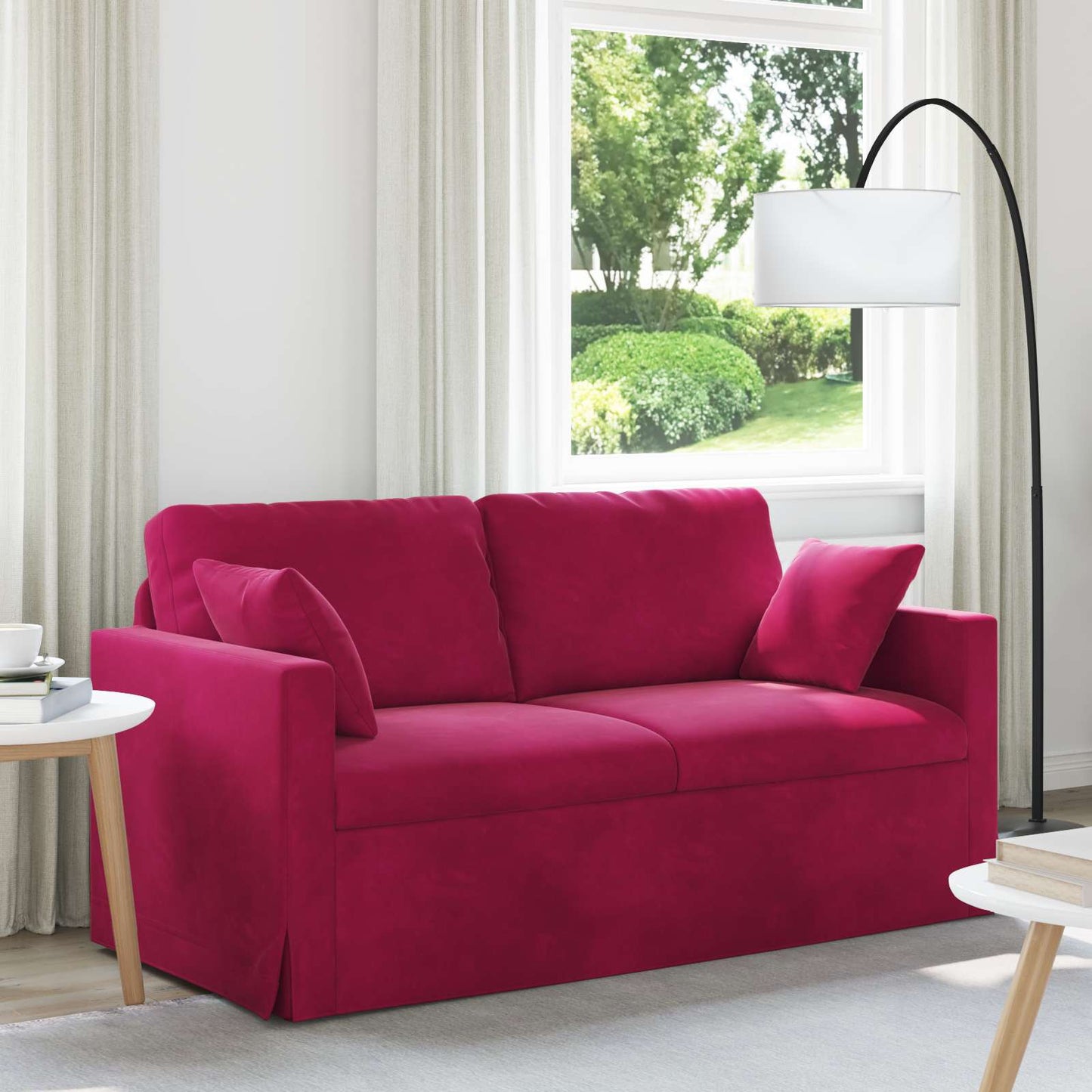 Divano Rosso Vino 158 x 78 x 80 cm Velluto