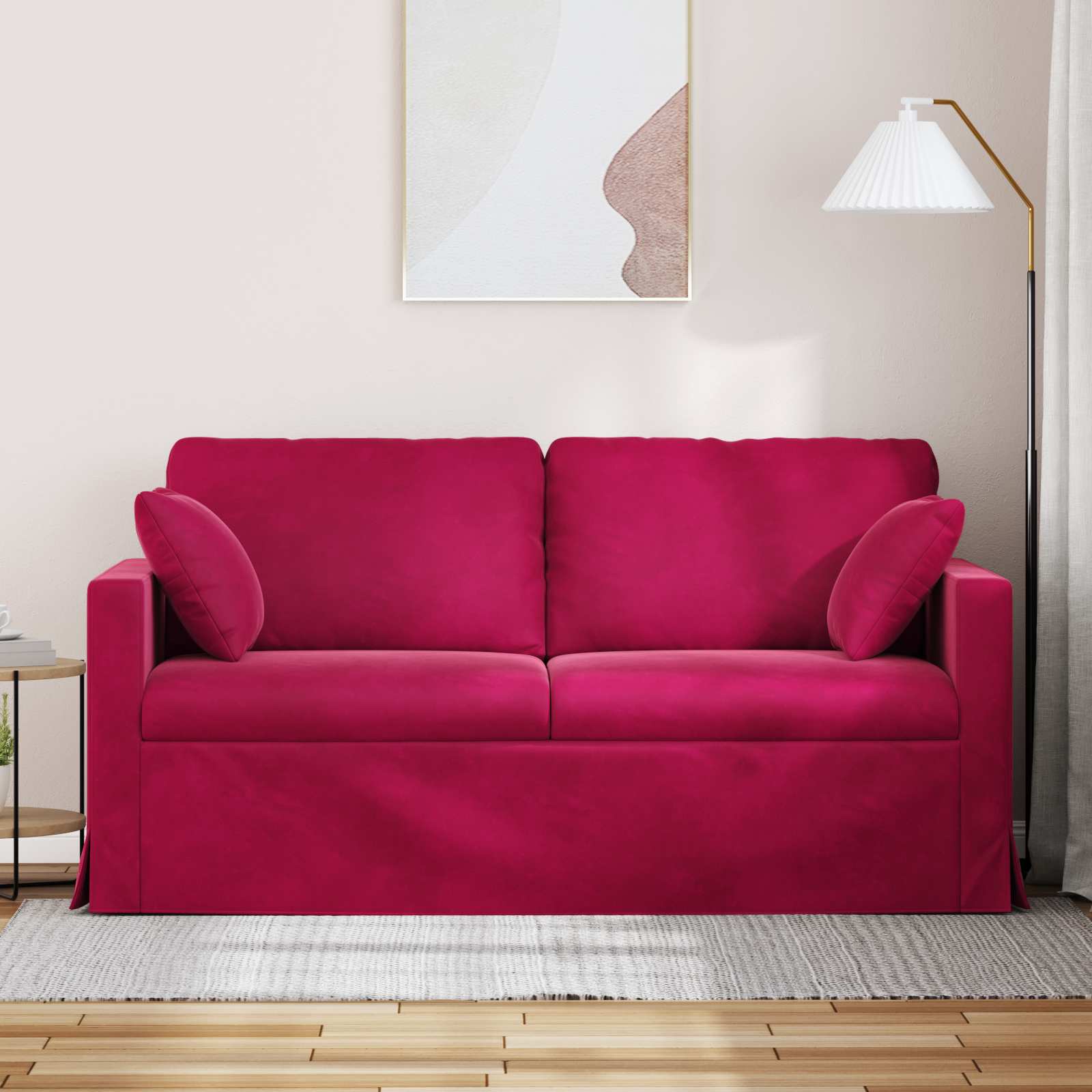 Divano Rosso Vino 158 x 78 x 80 cm Velluto | homemem39