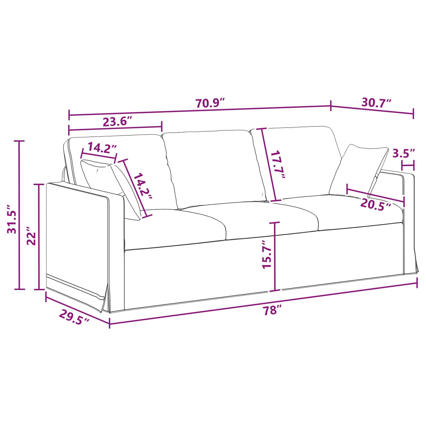 Divano Grigio scuro 198 x 78 x 80 cm Velluto | homemem39