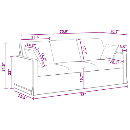 Divano Grigio scuro 198 x 78 x 80 cm Velluto