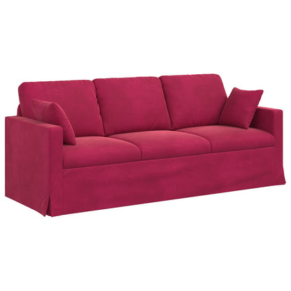 Divano Rosso Vino 198 x 78 x 80 cm Velluto | homemem39