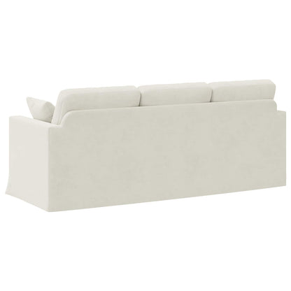 Divano Crema 198 x 78 x 80 cm Velluto