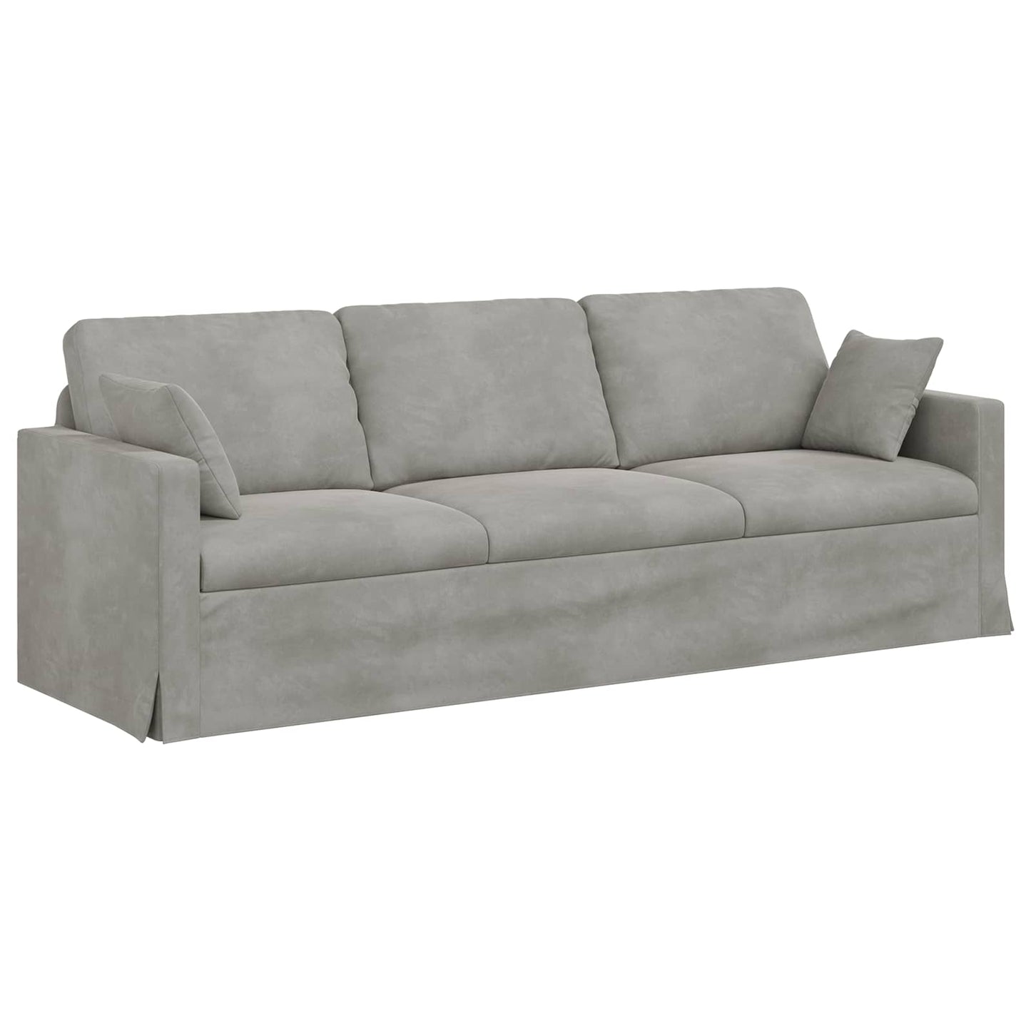 Divano Grigio chiaro 228 x 78 x 80 cm Velluto