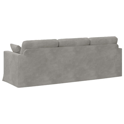 Divano Grigio chiaro 228 x 78 x 80 cm Velluto