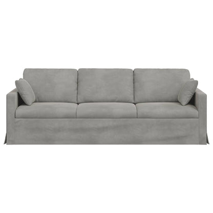 Divano Grigio chiaro 228 x 78 x 80 cm Velluto