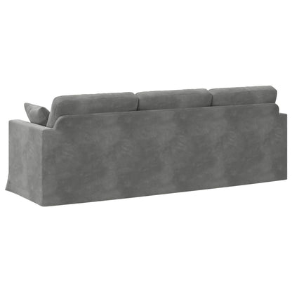 Divano Grigio scuro 228 x 78 x 80 cm Velluto