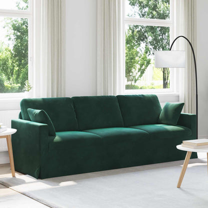 Divano Verde Scuro 228 x 78 x 80 cm Velluto