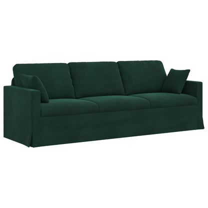 Divano Verde Scuro 228 x 78 x 80 cm Velluto