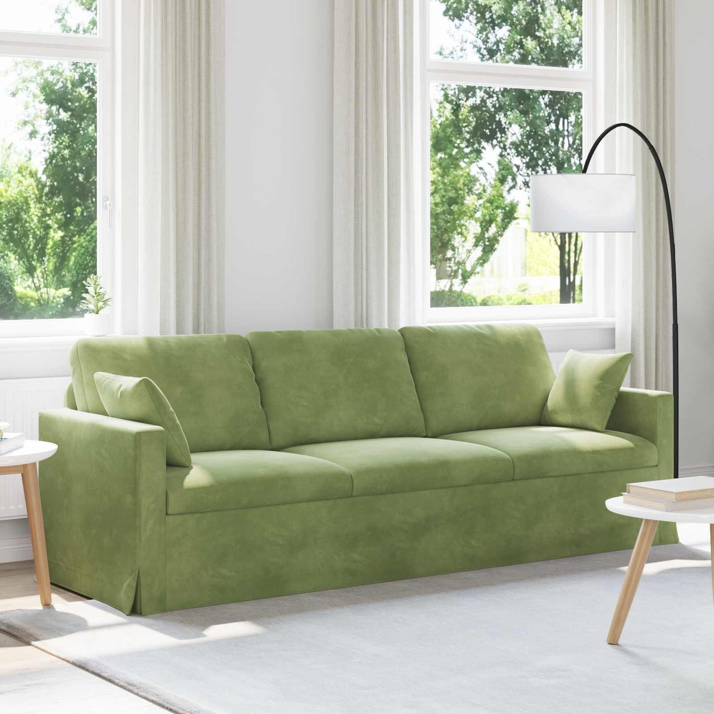Divano Verde chiaro 228 x 78 x 80 cm Velluto | homemem39