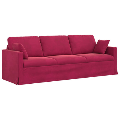 Divano Rosso Vino 228 x 78 x 80 cm Velluto | homemem39