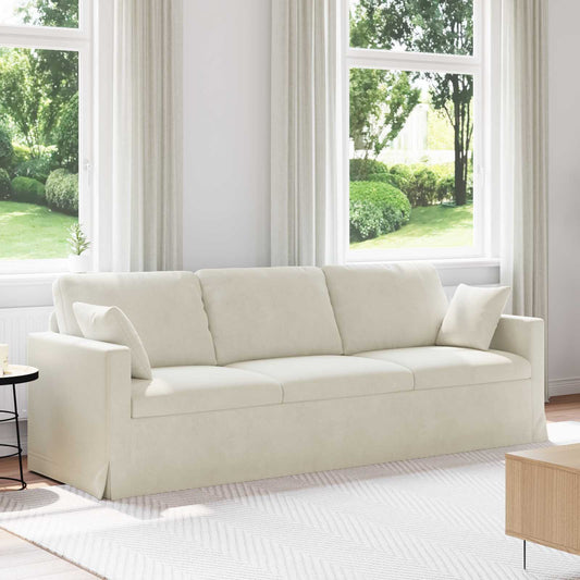 Divano Crema 228 x 78 x 80 cm Velluto | homemem39