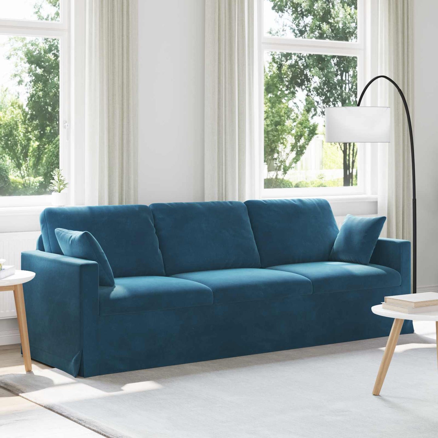 Divano Blu 228 x 78 x 80 cm Velluto | homemem39