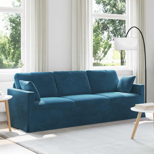 Divano Blu 228 x 78 x 80 cm Velluto | homemem39