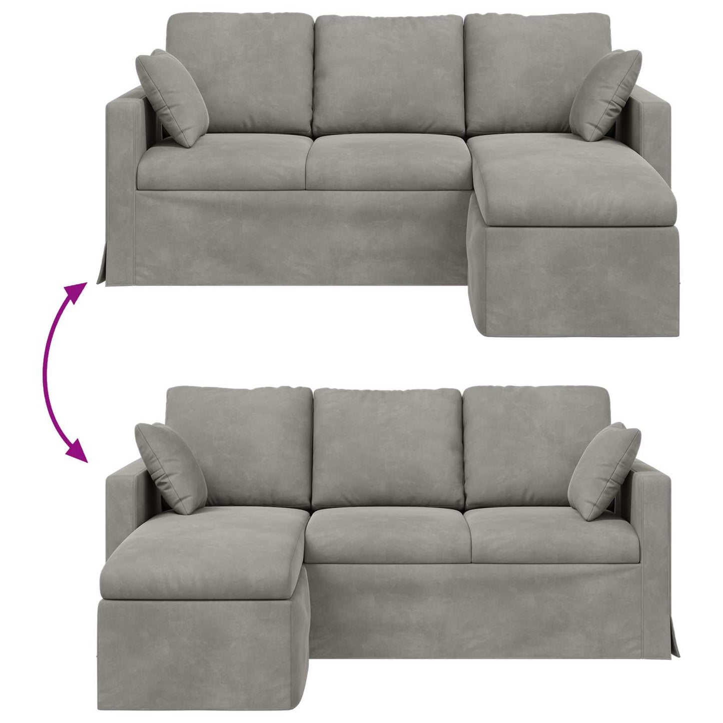Divano Grigio chiaro 178 x 134 x 80 cm Velluto | homemem39
