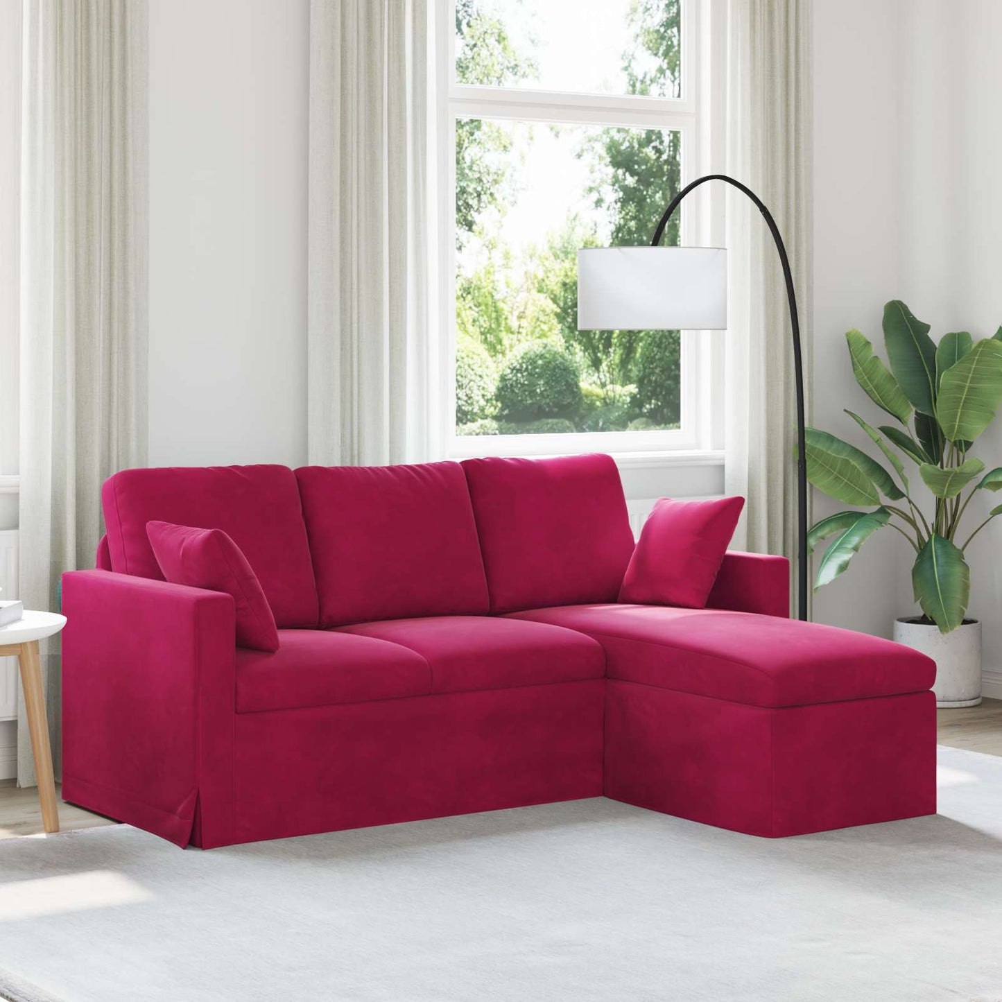 Divano Rosso Vino 178 x 134 x 80 cm Velluto | homemem39