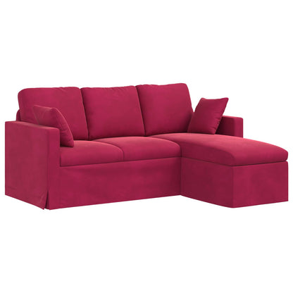 Divano Rosso Vino 178 x 134 x 80 cm Velluto | homemem39