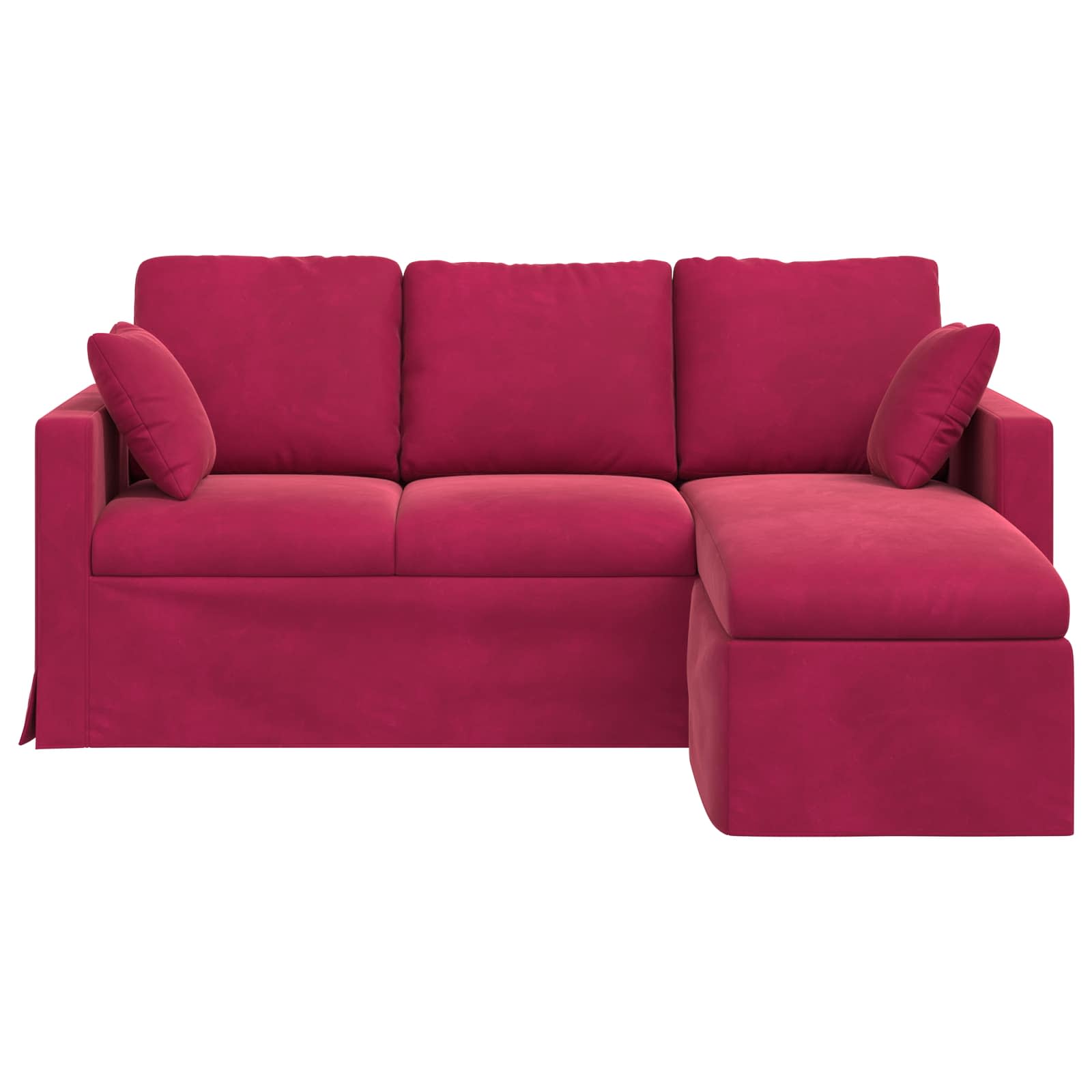 Divano Rosso Vino 178 x 134 x 80 cm Velluto | homemem39