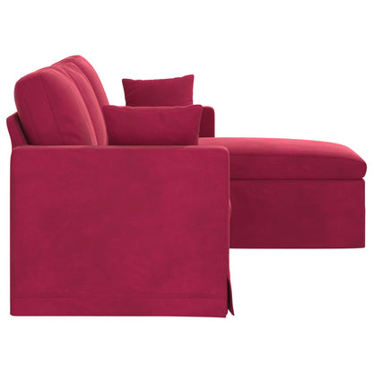 Divano Rosso Vino 178 x 134 x 80 cm Velluto | homemem39