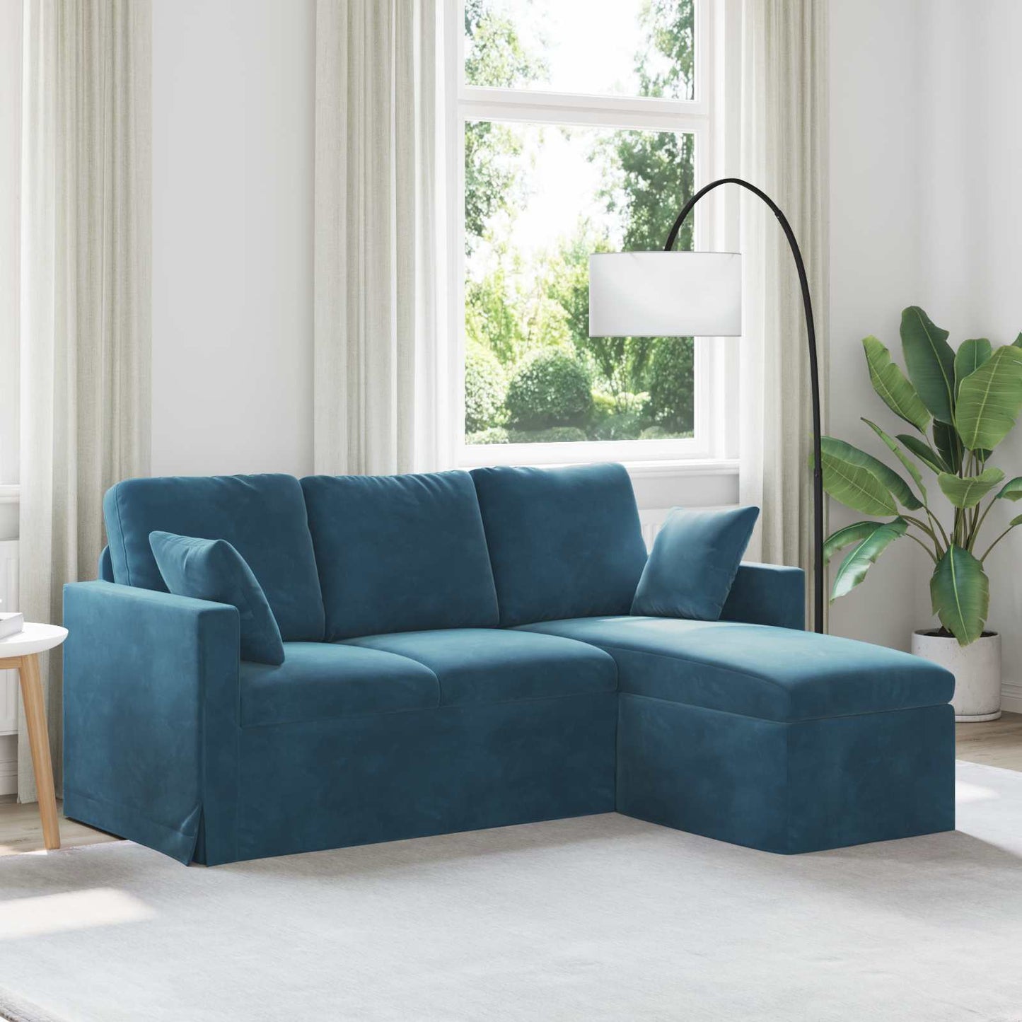 Divano Blu 178 x 134 x 80 cm Velluto | homemem39